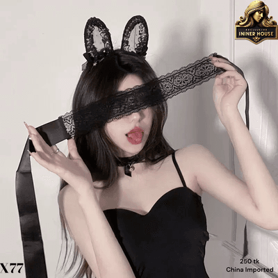 Elegant Black Lace Blindfold – Sensual Romantic Eye Mask for Couples | Soft Adjustable Lingerie Accessory_img_0