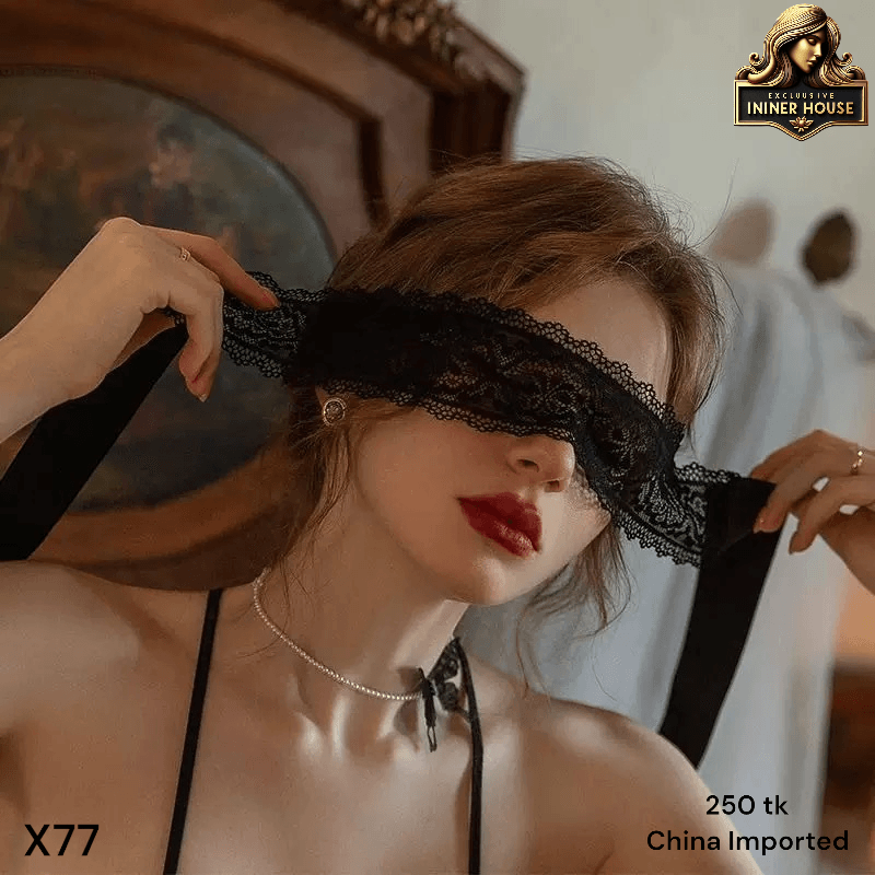 Elegant Black Lace Blindfold – Sensual Romantic Eye Mask for Couples | Soft Adjustable Lingerie Accessory