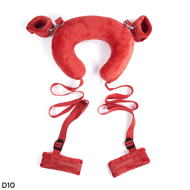 Soft Bondage Restraint Set – Neck Collar with Wrist & Ankle Cuffs, Adjustable Straps