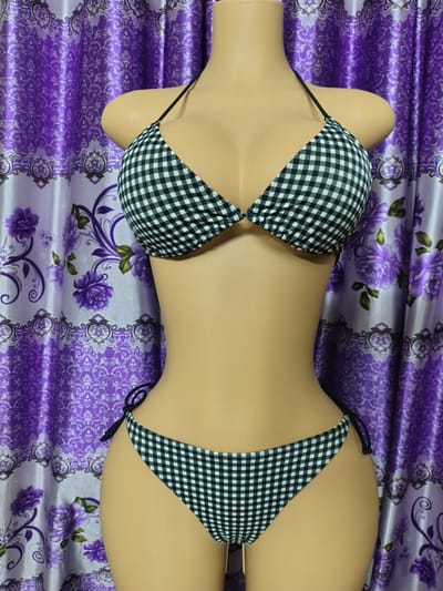 Women’s Stylish Bikini Set Collection – Tribal Print, Neon,Black & White,Solid Pink, Check & Hot Pink Two Piece Swimwear for Beach & Pool Party_img_3