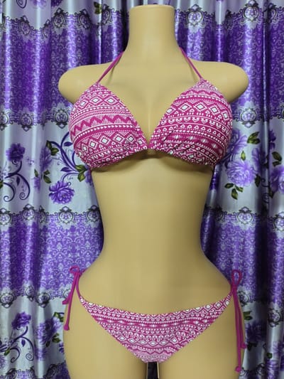 Women’s Stylish Bikini Set Collection – Tribal Print, Neon,Black & White,Solid Pink, Check & Hot Pink Two Piece Swimwear for Beach & Pool Party_img_0
