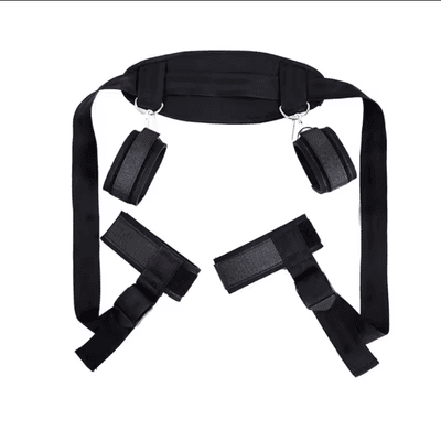 Couples Bondage Strap Kit – Soft Adjustable Bed Restraints with Neck Support_img_2