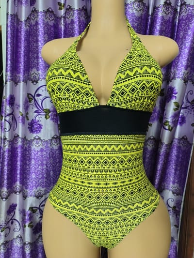 Women’s One Piece Swimsuit Deep V Halter Monokini Tummy Control Swimwear._img_1