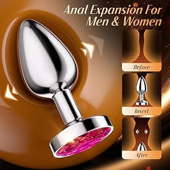 Metal Butt Plug with Pink Crystal Jewel for Women – Smooth Stainless Steel Anal Trainer, Easy Clean Design_img_4