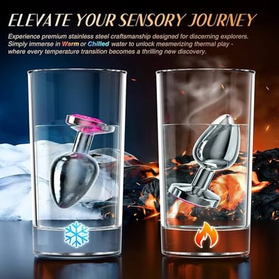 Metal Butt Plug with Pink Crystal Jewel for Women – Smooth Stainless Steel Anal Trainer, Easy Clean Design_img_6
