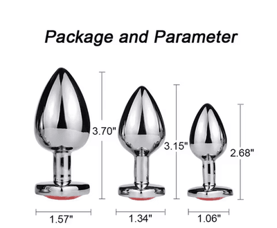 Metal Butt Plug with Pink Crystal Jewel for Women – Smooth Stainless Steel Anal Trainer, Easy Clean Design_img_1
