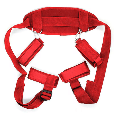 Couples Bondage Strap Kit – Soft Adjustable Bed Restraints with Neck Support_img_1