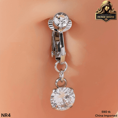 Sparkling Crystal Clip-On Belly Button Ring – No Piercing Required_img_1