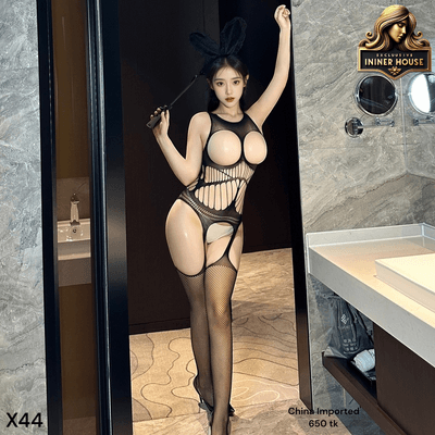 Women’s Sexy Fishnet Bunny Lingerie – High-Cut Body Stocking Nightwear Costume_img_3