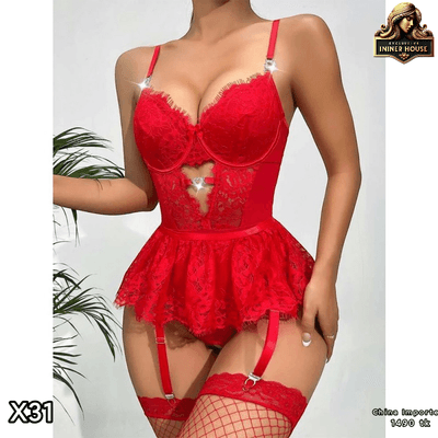 Lace Lingerie Bodysuit with Garter Straps | Imported Women’s Sexy Nightwear_img_1