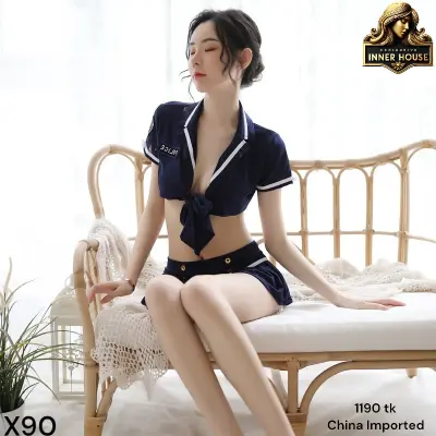 Police Roleplay Costume Set for Women Police Lingerie Dress with Fishnet Stockings Best Price in Bangladesh