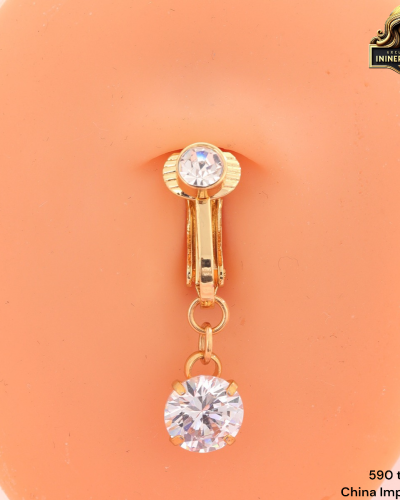 Sparkling Crystal ClipOn Belly Button Ring No Piercing Required