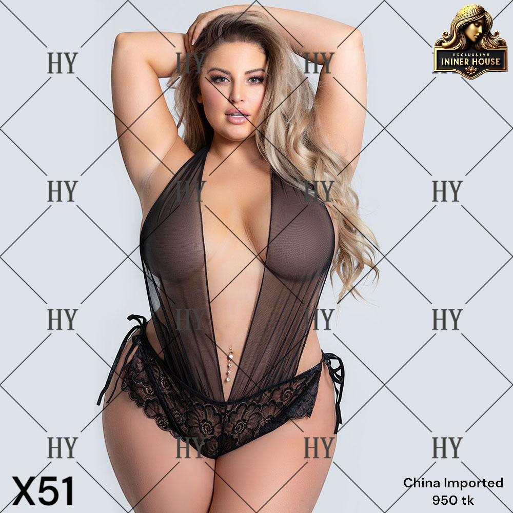 Luxury Sheer Mesh Lace Teddy Bodysuit Elegant Seductive Lingerie for Plus Size
