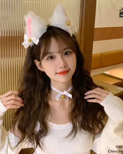 Black Cat Ear Headband with Bell Choker Set Cute Cosplay Kawaii Anime Accessories for Women
