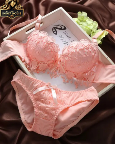 Premium Peach Lace Bra Panty Set for Women | Elegant Lingerie Bangladesh