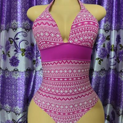 Womens One Piece Swimsuit Deep V Halter Monokini Tummy Control Swimwear