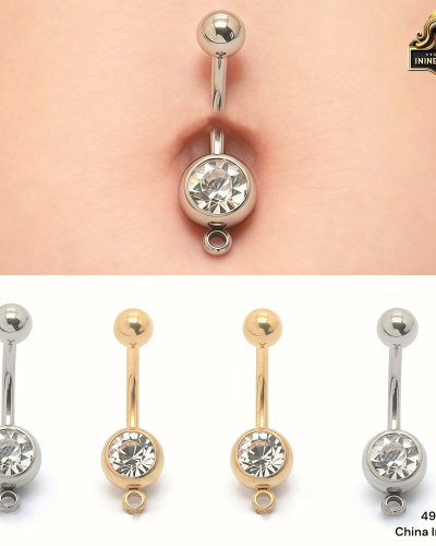 Elegant Crystal Navel Ring Classic Belly Button Piercing Jewelry