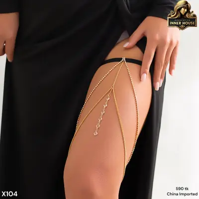 Luxury Gold Heart Thigh Chain for Women Adjustable Leg Garter Chain Jewelry Bangladesh