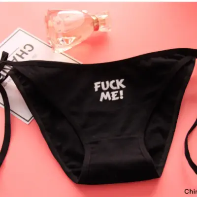 Fck Me Side Tie Cotton Panty Printed Low Waist Bikini Brief for Women Soft Comfortable Ladies Underwear Best Price in Bangladesh
