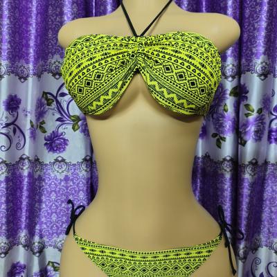 Womens Stylish Bikini Set Collection Tribal Print NeonBlack WhiteSolid Pink Check Hot Pink Two Piece Swimwear for Beach Pool Party